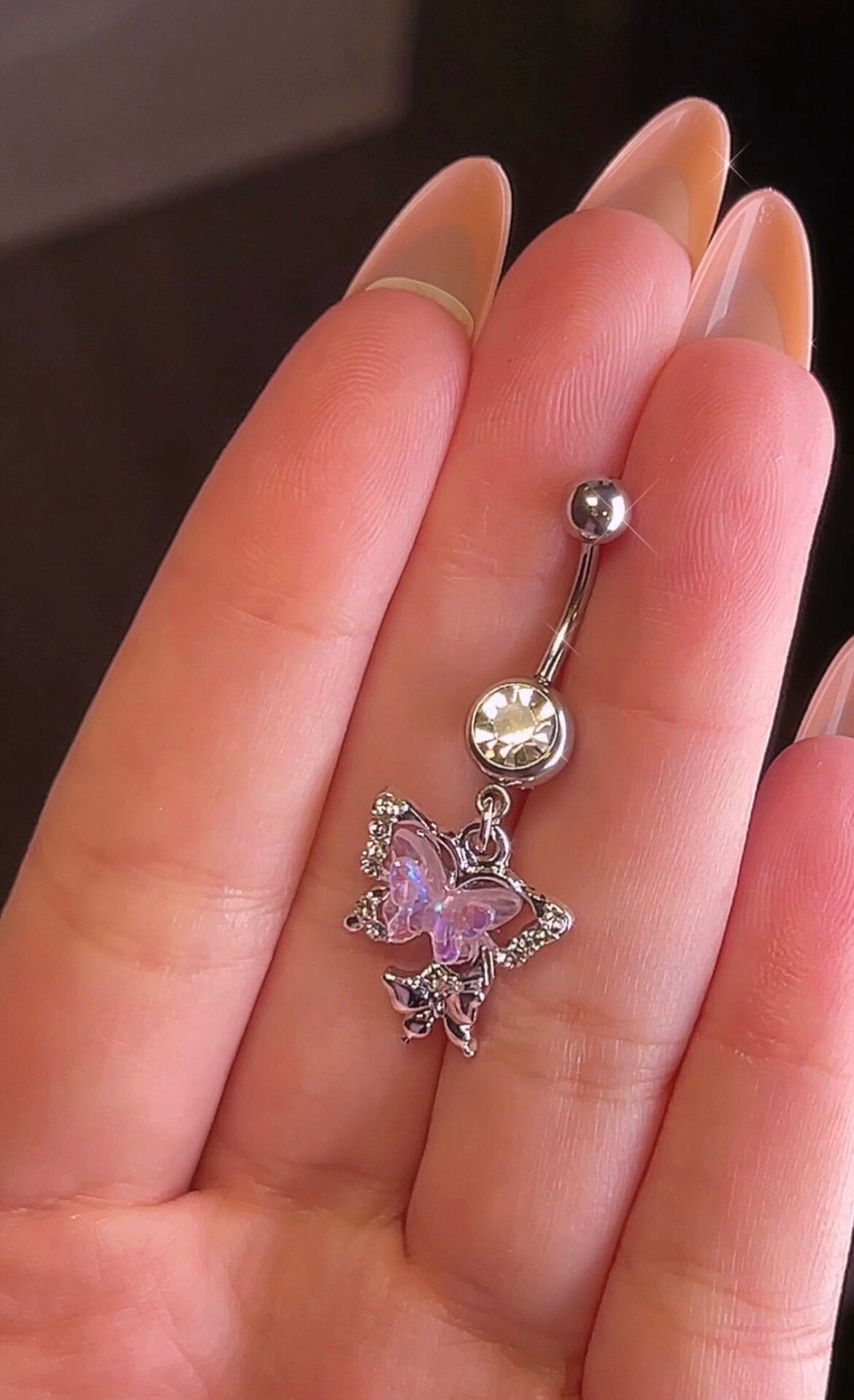 Iridescent Butterfly Belly Ring