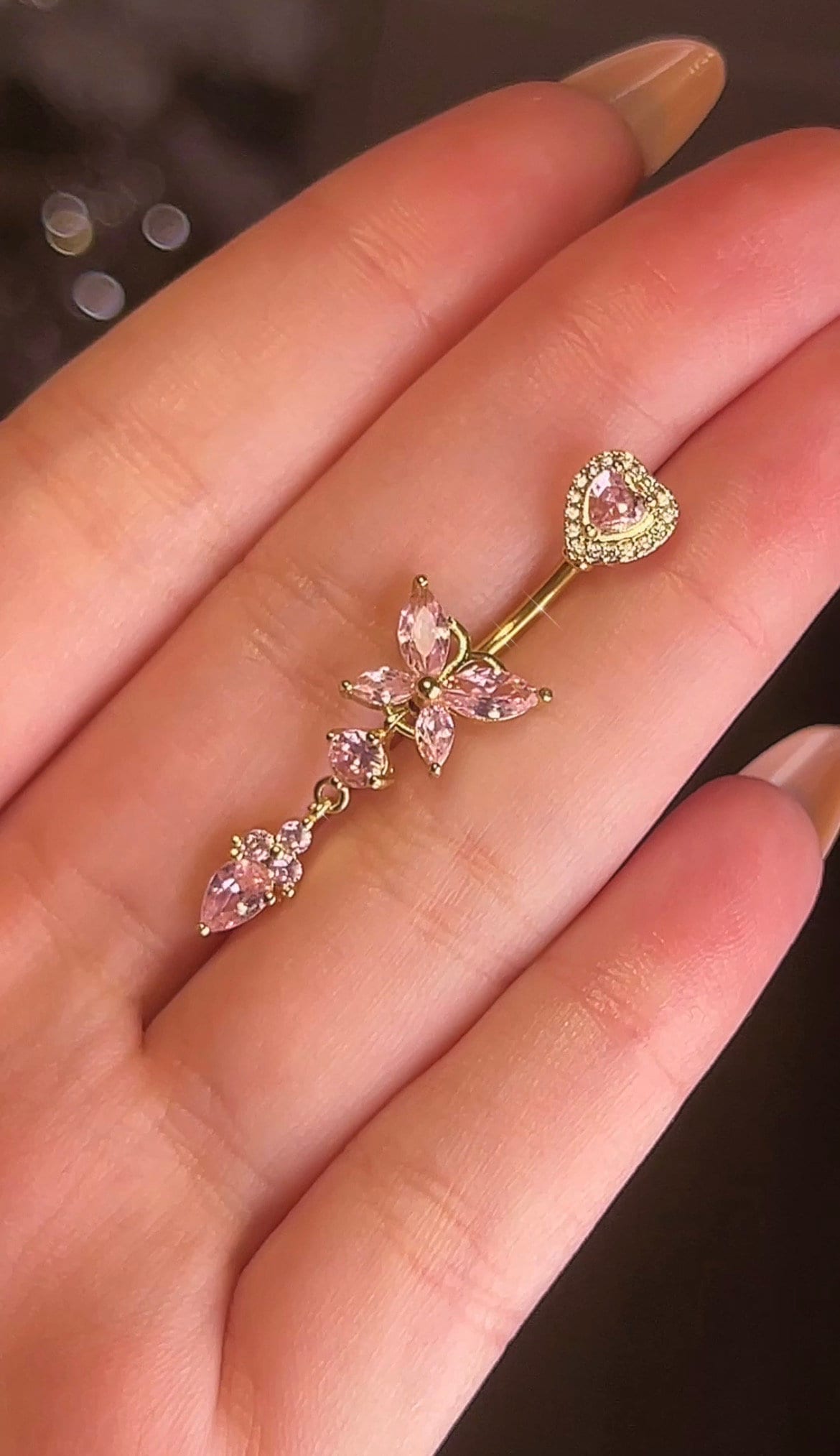 Gold Butterfly Belly Ring