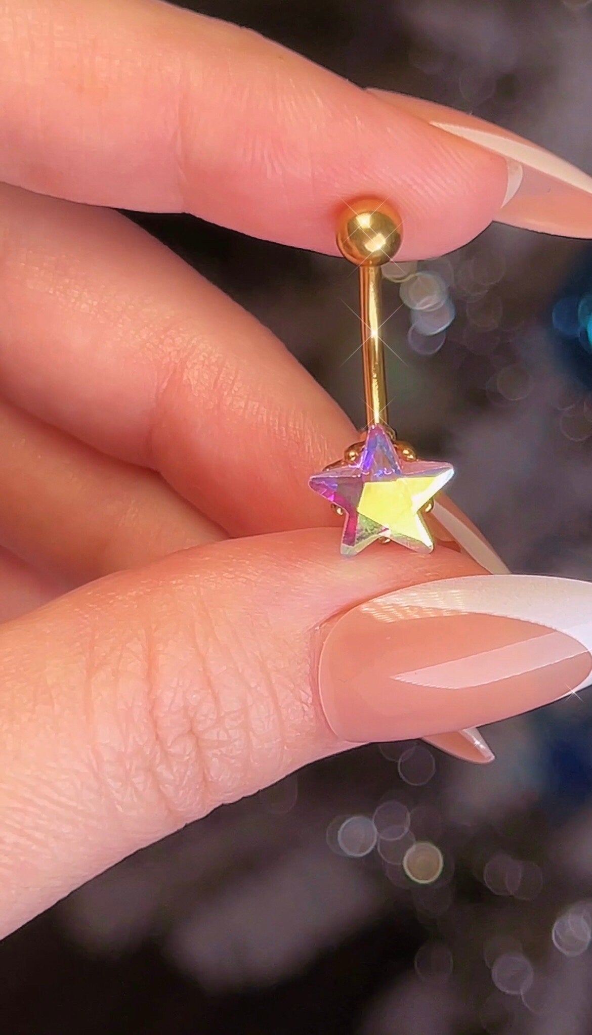 Gold Opal Star Belly Ring