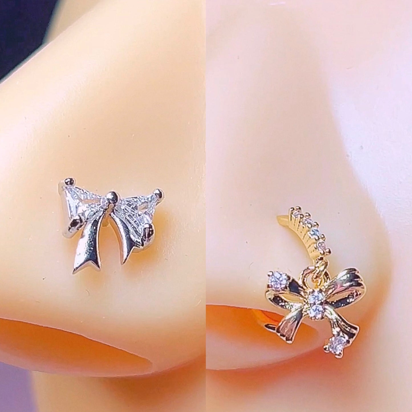 L Pin Bow Nose Stud