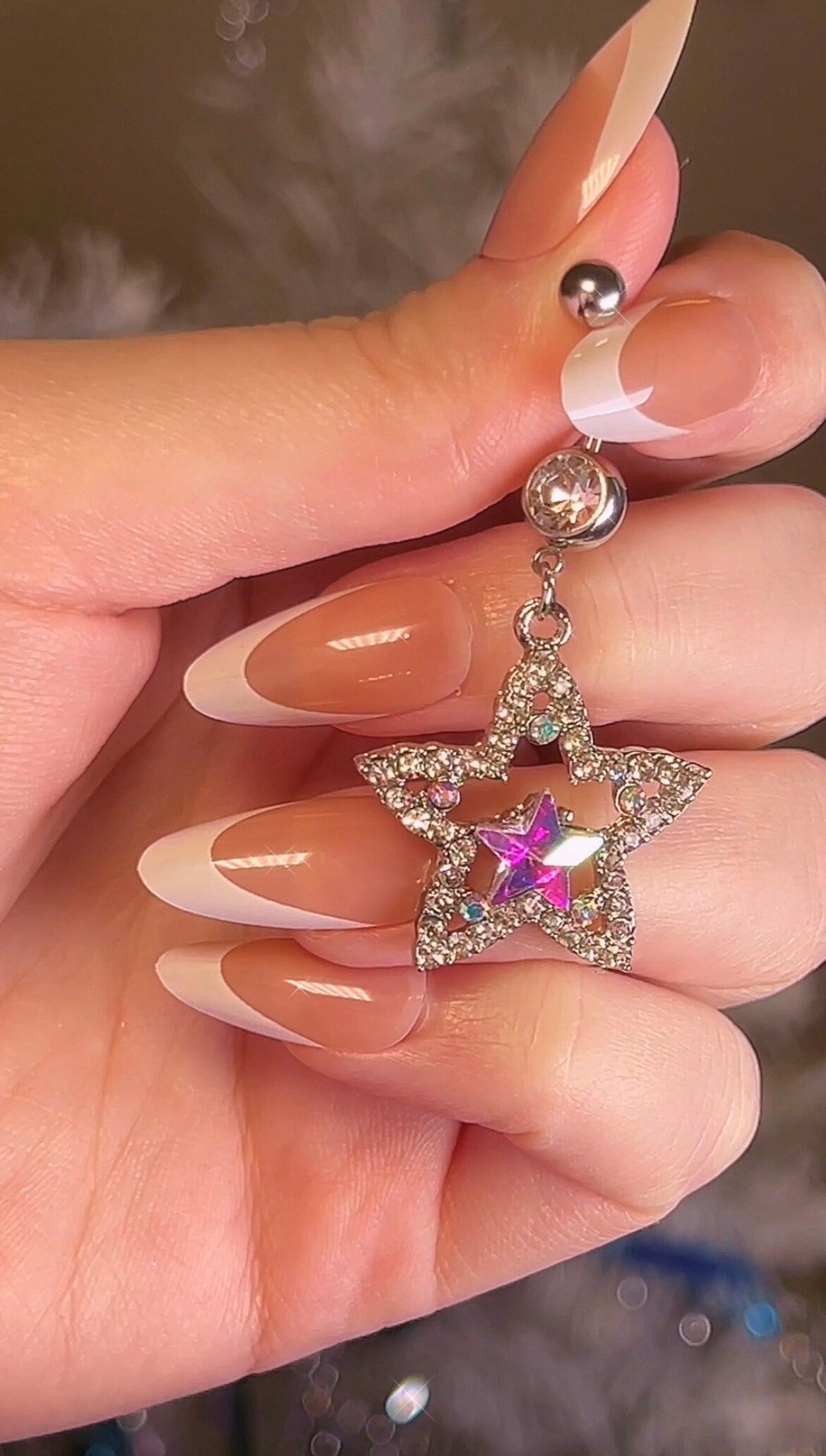 Big Opal Star Belly Ring