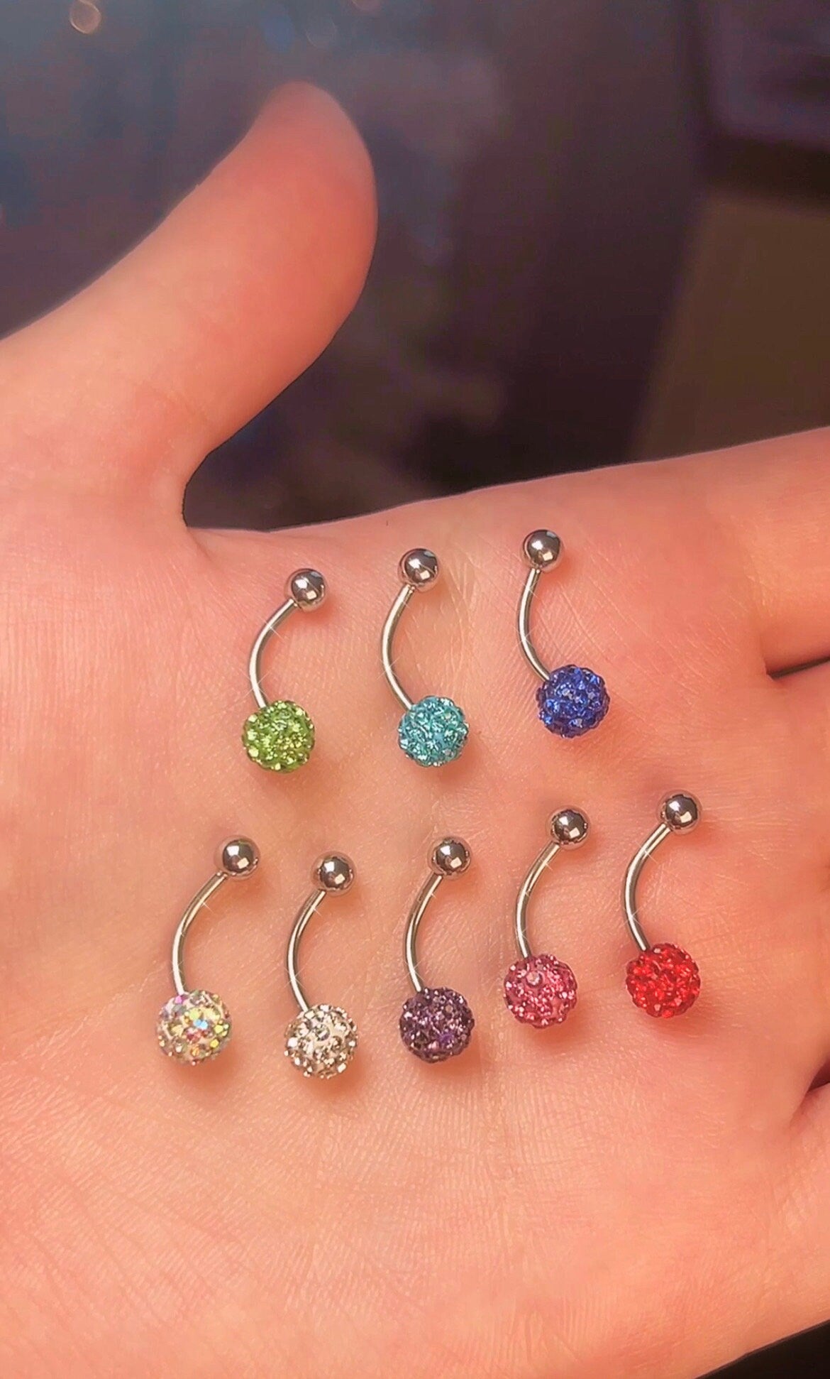 Minimal Sparkle Ball Belly Rings