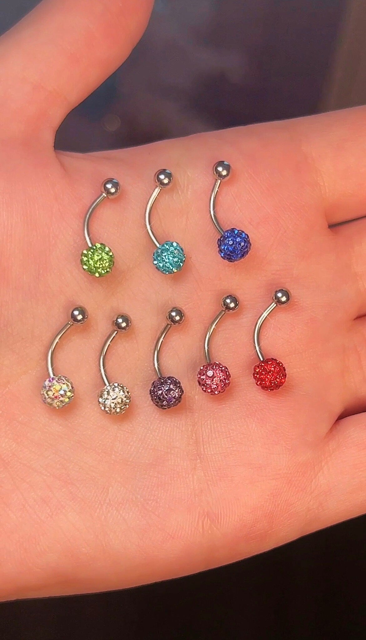 Minimal Sparkle Ball Belly Rings