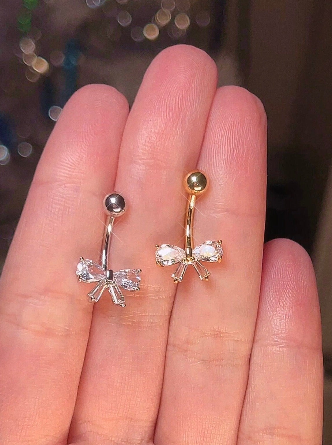 Coquette Dainty Bow Aesthetic Belly Button Ring