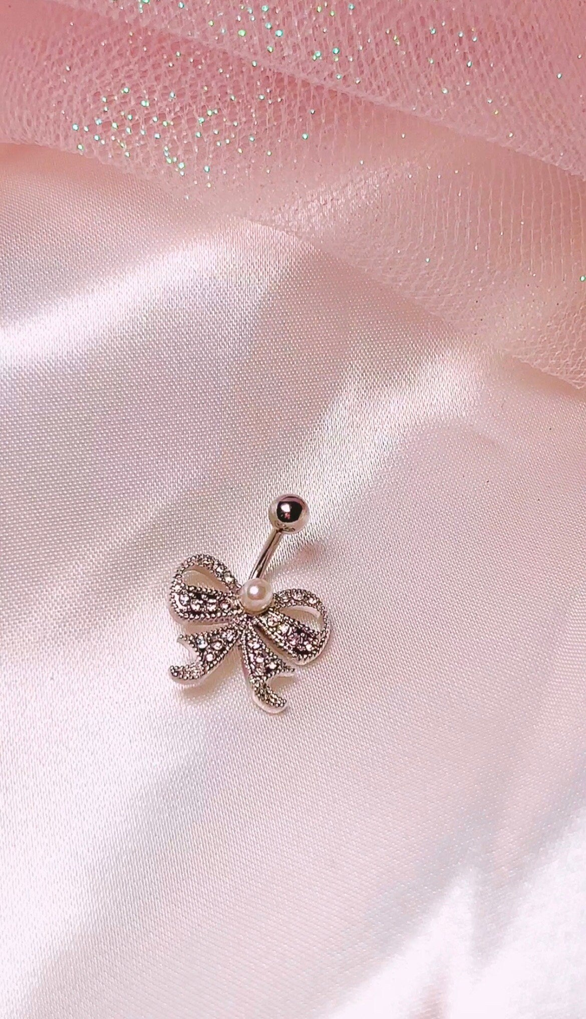 Pearl Ribbon Belly Ring