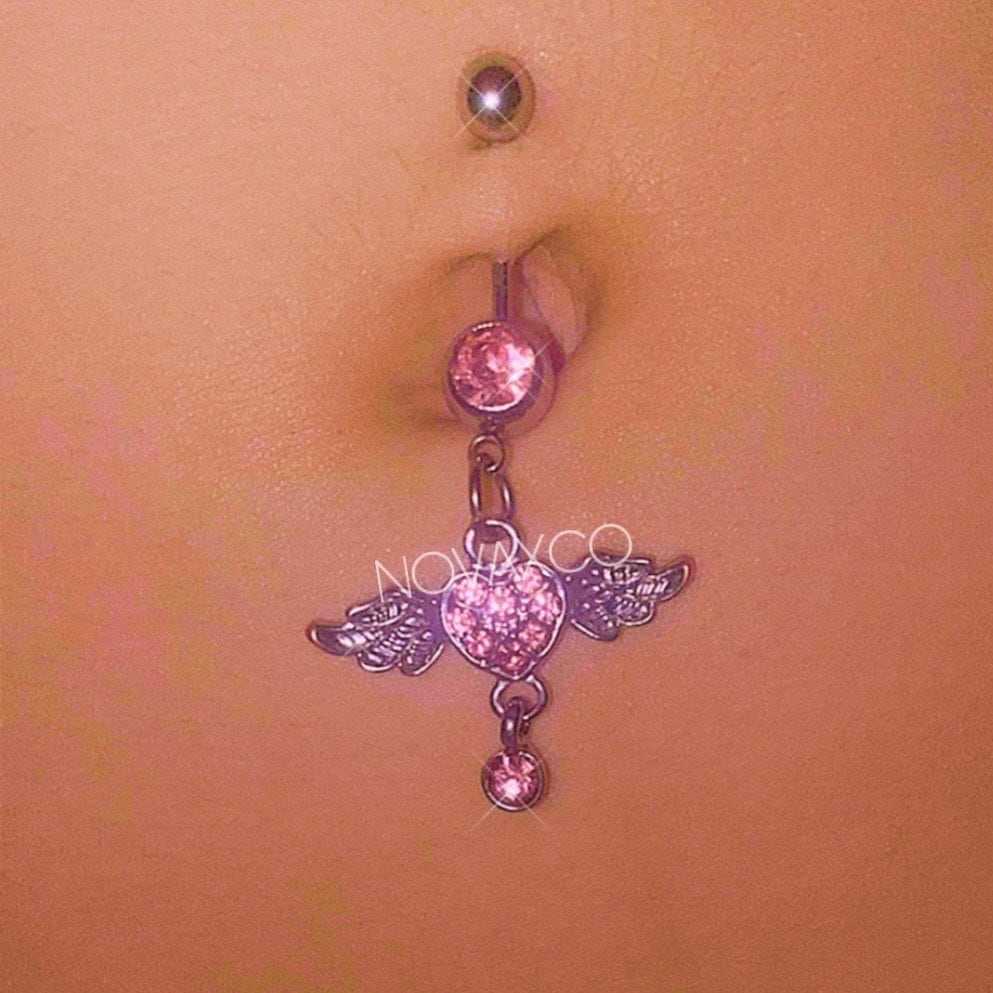 Y2K Angel Heart Belly Ring