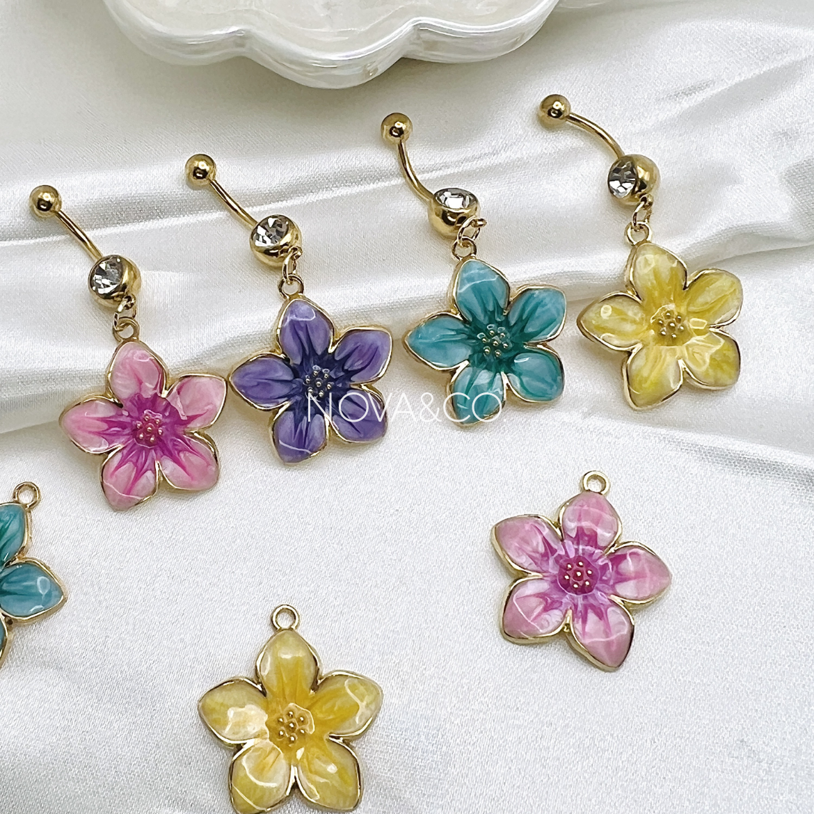 Hibiscus Flower Belly Ring
