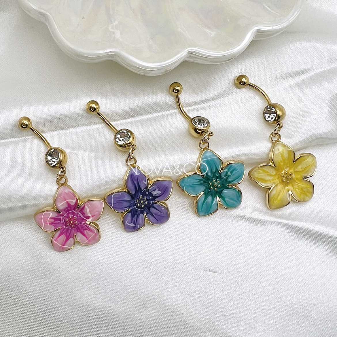 Hibiscus Flower Belly Ring