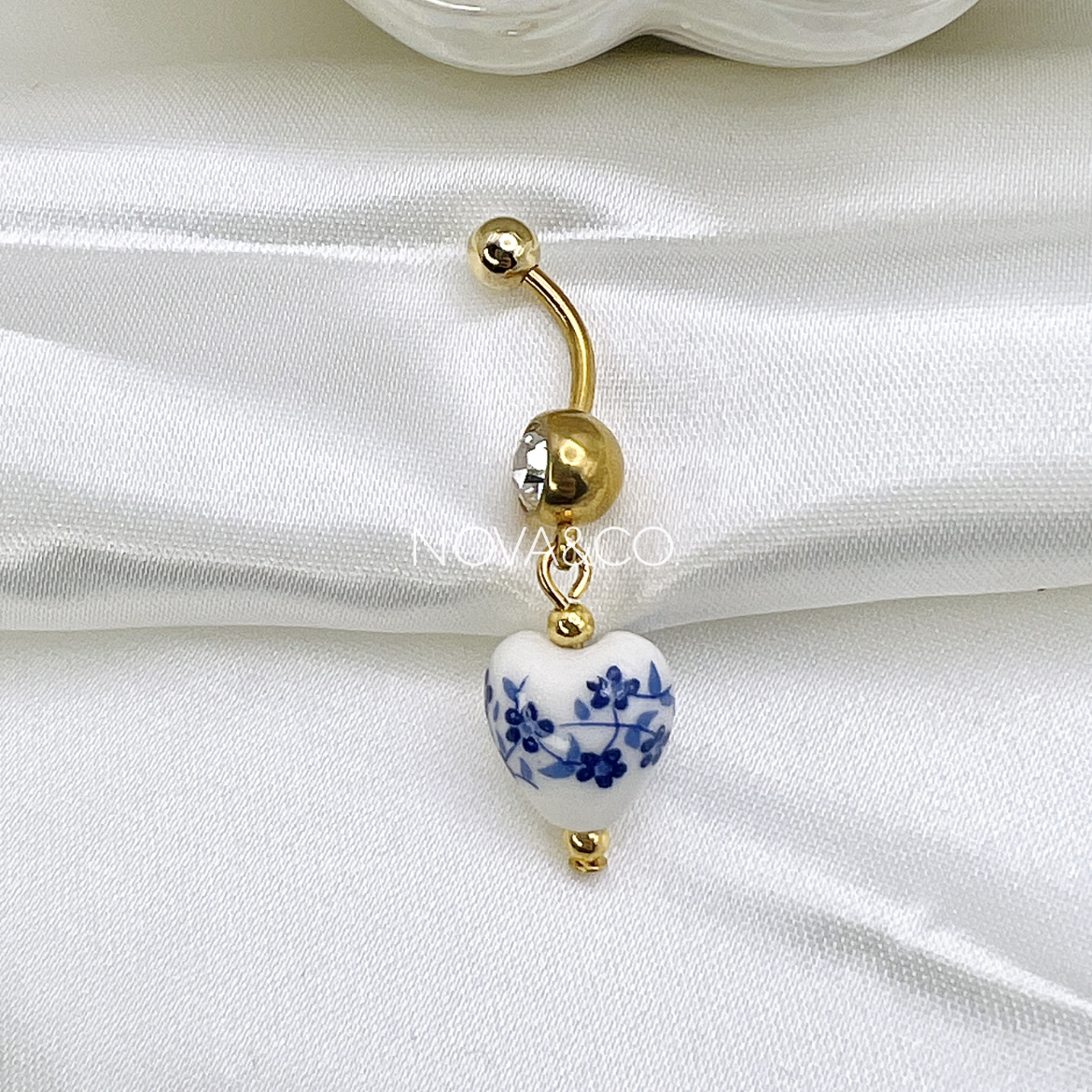 Porcelain Heart Belly Ring