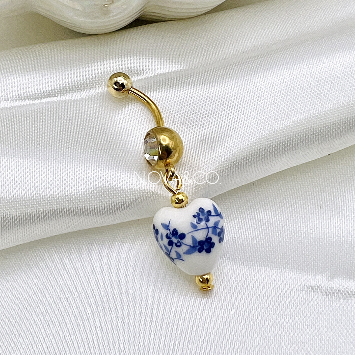 Porcelain Heart Belly Ring