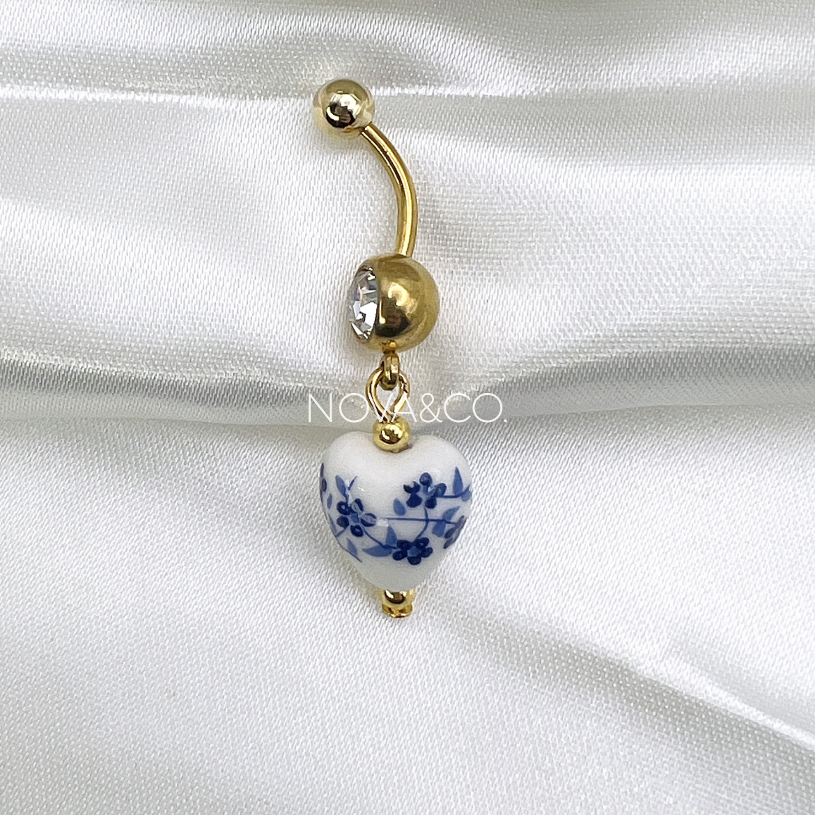 Porcelain Heart Belly Ring