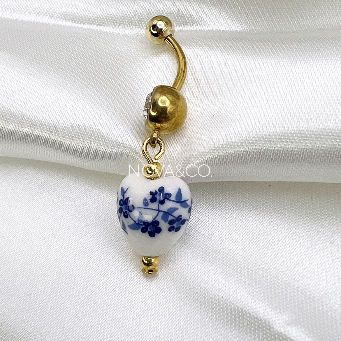 Porcelain Heart Belly Ring