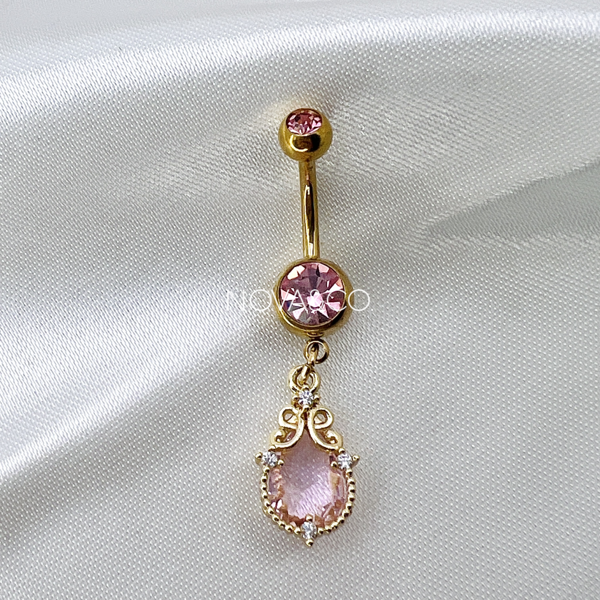 Teardrop CZ Dangle Belly Ring
