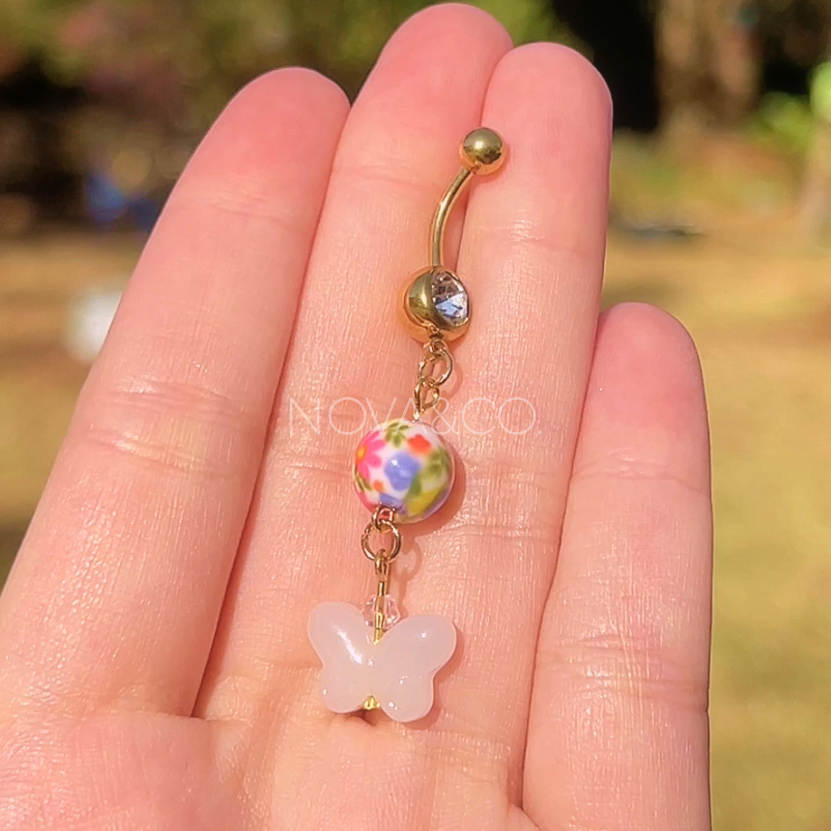 Butterfly in Bloom Belly Ring