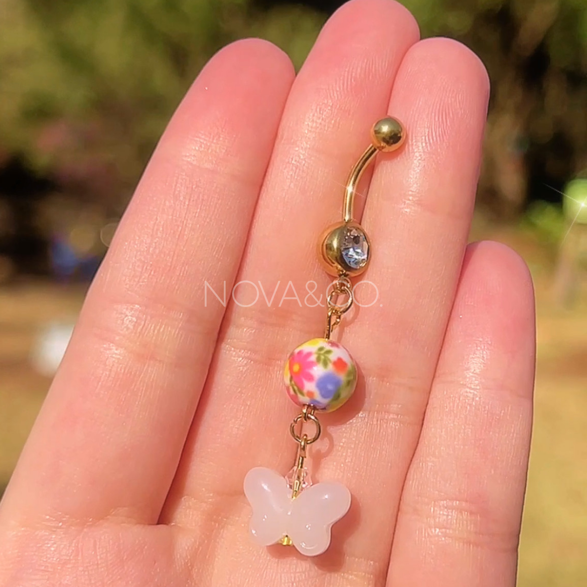 Butterfly in Bloom Belly Ring