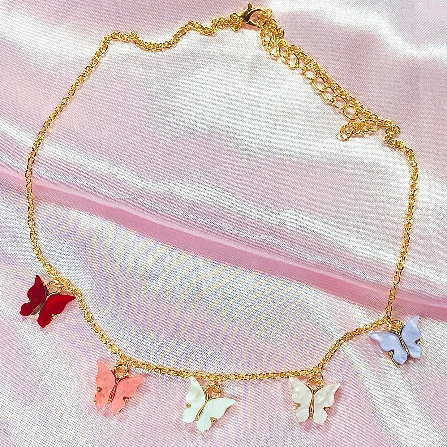gold butterfly charm necklace
