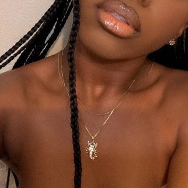 gold scorpion charm necklace