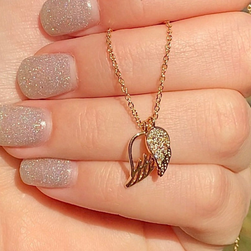 gold dream angel necklace