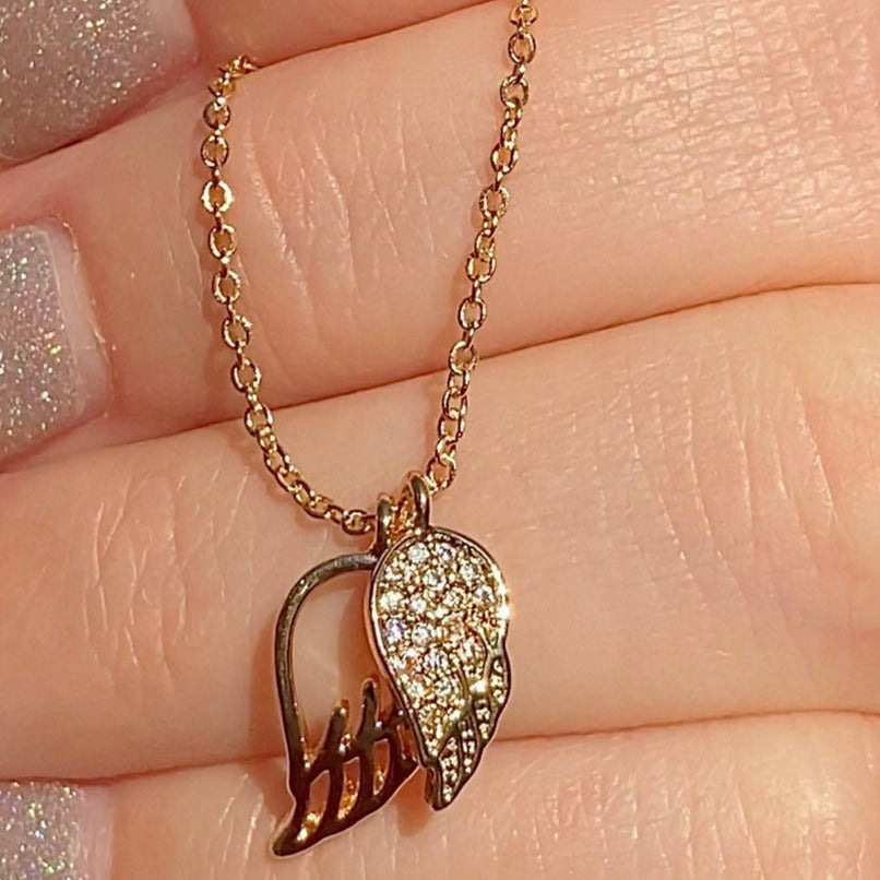 gold charm dream angel necklace