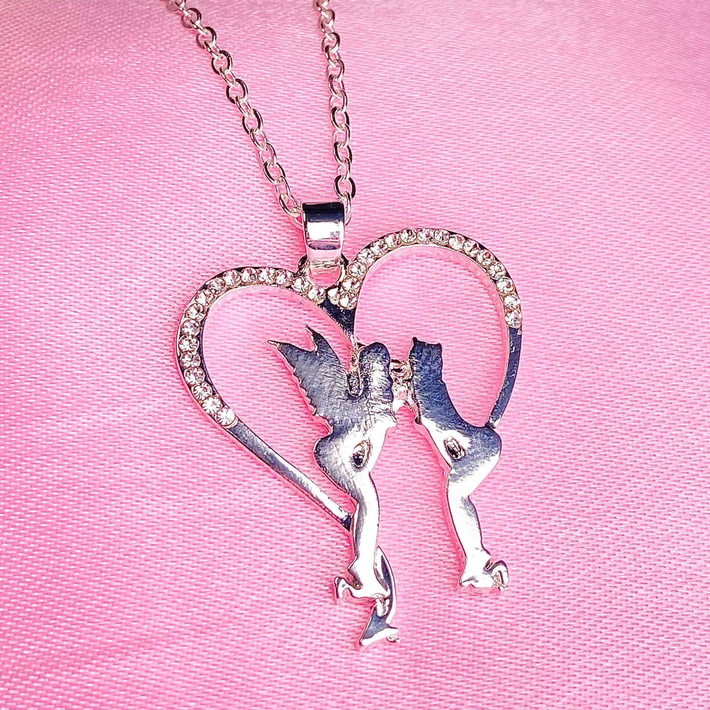 silver fairy charm necklace