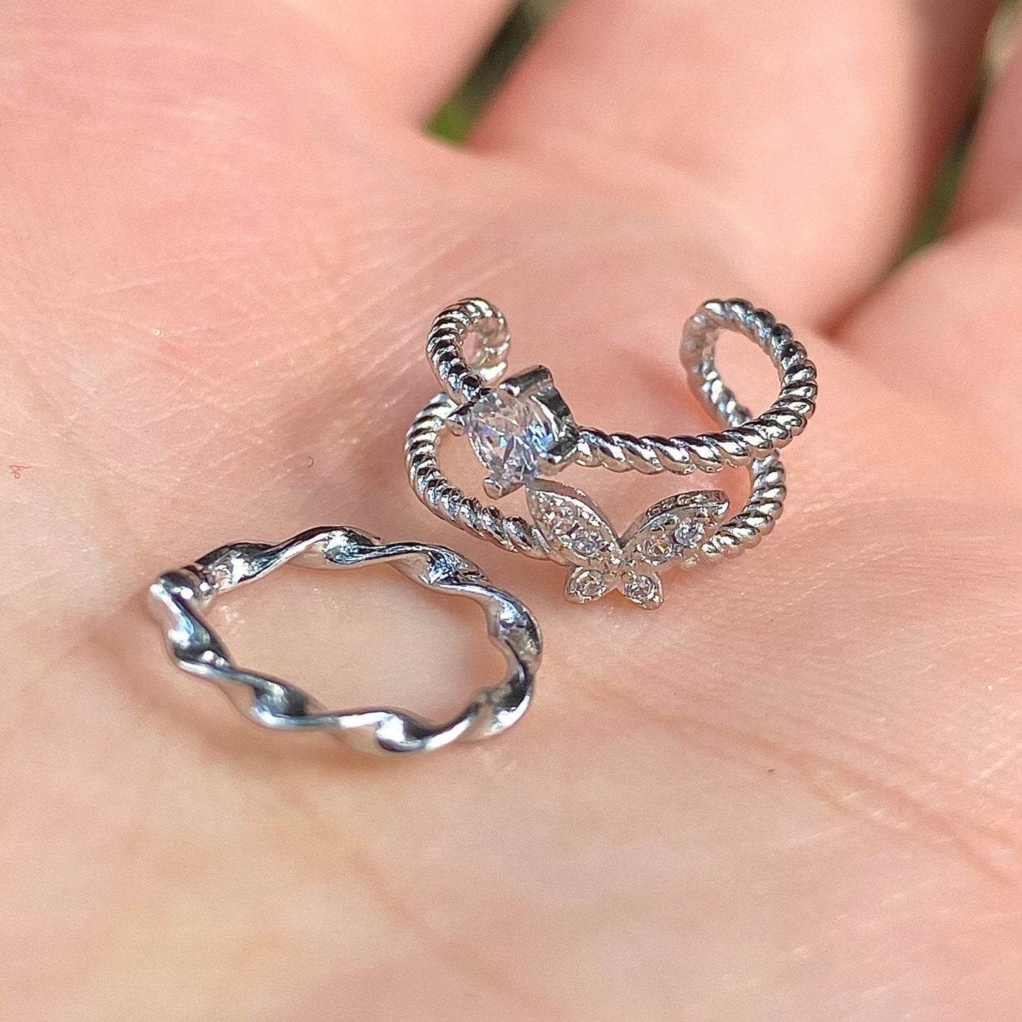 ear cuff set with butterfly