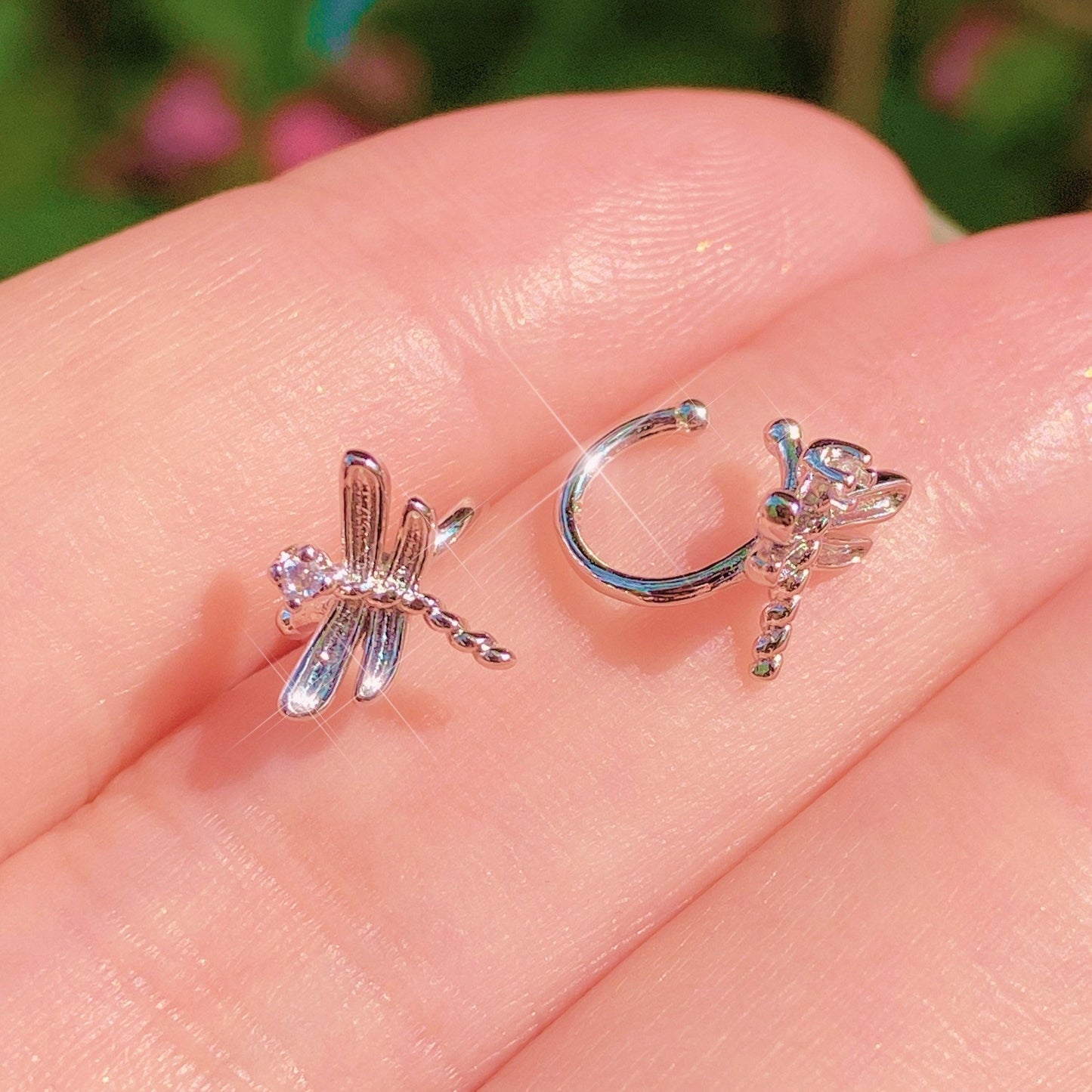 dragonfly ear cuff set of two