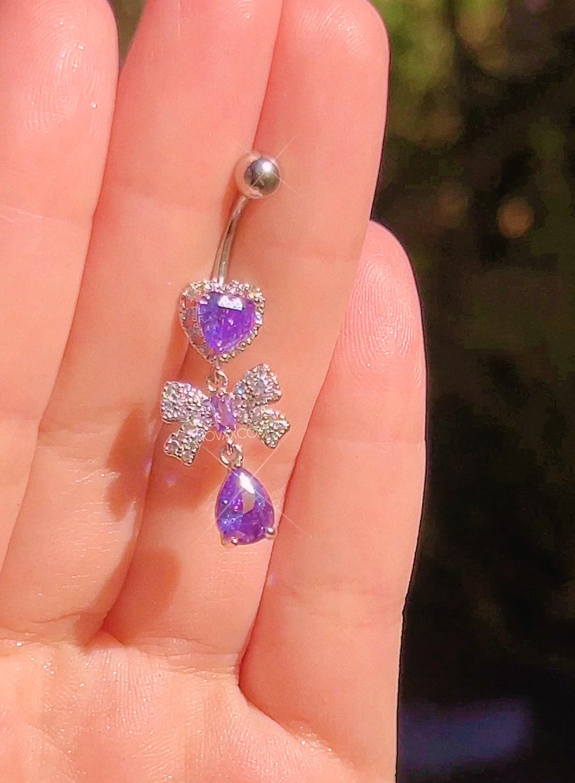 Lolita Heart Bow Dangle Belly Ring