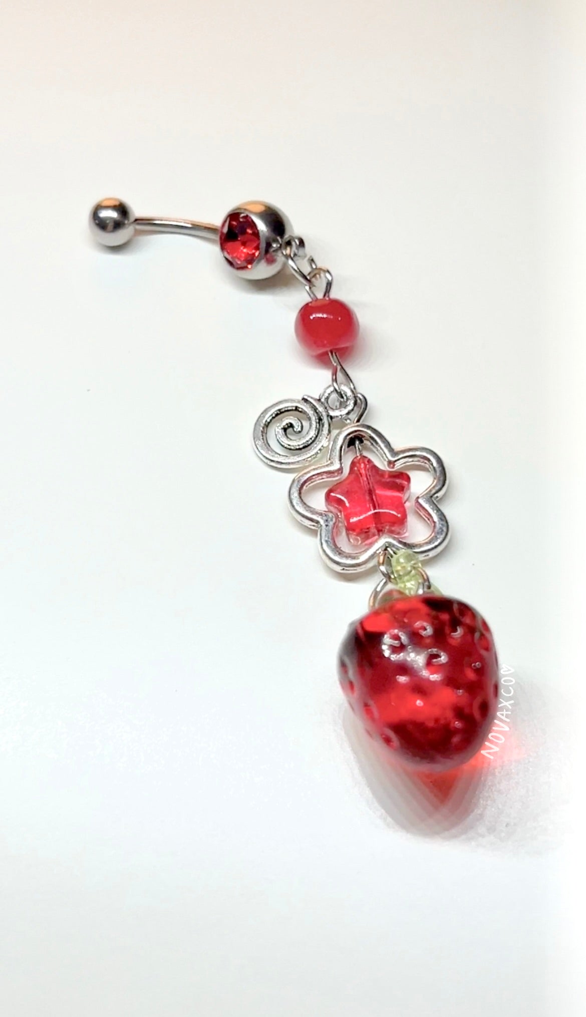 Strawberry Swirl Dangly Belly Ring