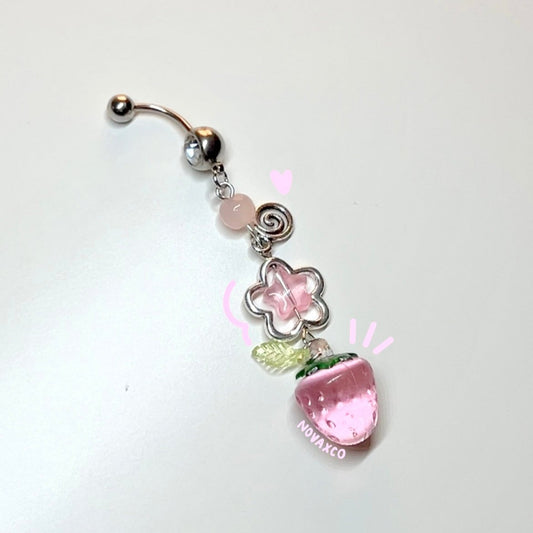 Strawberry Swirl Dangly Belly Ring