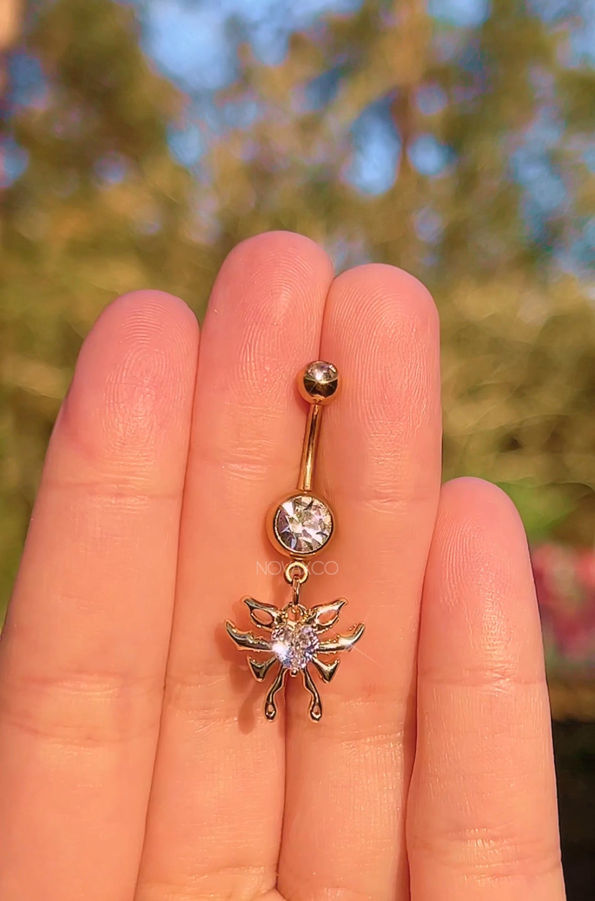 Dainty Gold Butterfly Belly Ring