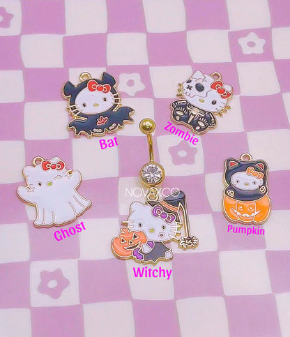 Spooky Hello Kitty Belly Rings