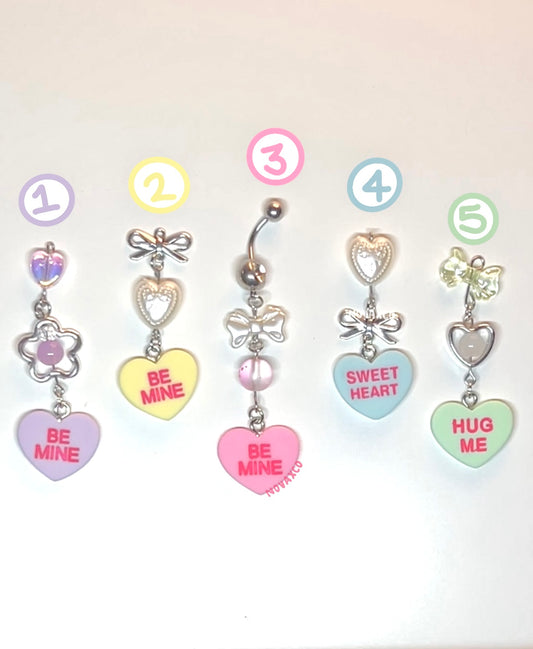 Y2K Candy Heart Belly Rings