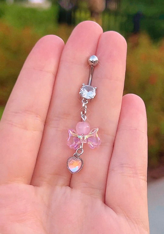 Coquette Charm Dangly Belly Ring