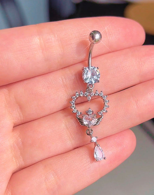 Angelic Heart Dangle Belly Ring