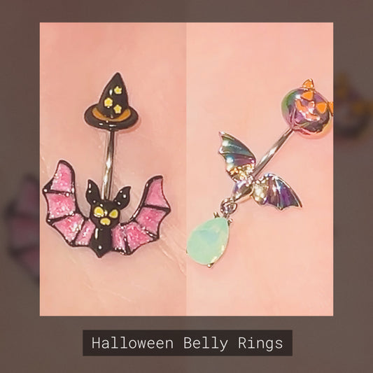 Spooky Bat Belly Rings