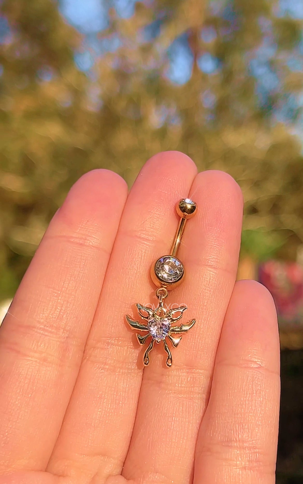 Dainty Gold Butterfly Belly Ring