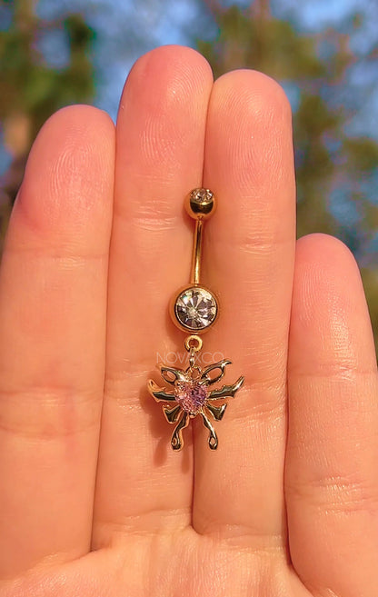 Dainty Gold Butterfly Belly Ring