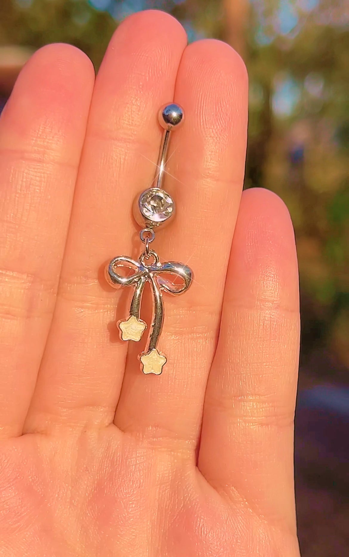 Colorful Star Bow Belly Ring