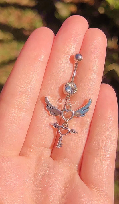 Angel Mismatched Dangle Belly Rings