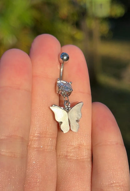 Pearlescent Butterfly Belly Ring