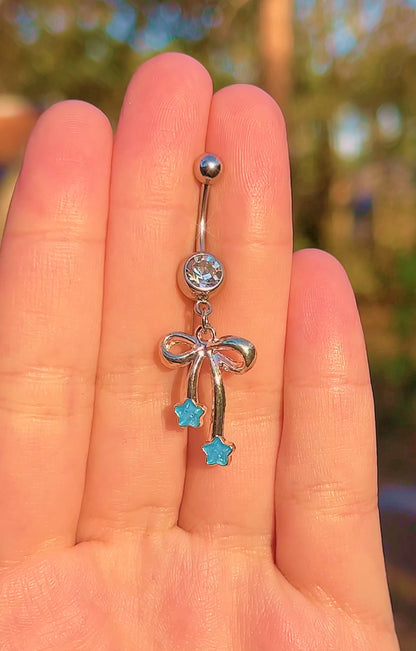 Colorful Star Bow Belly Ring