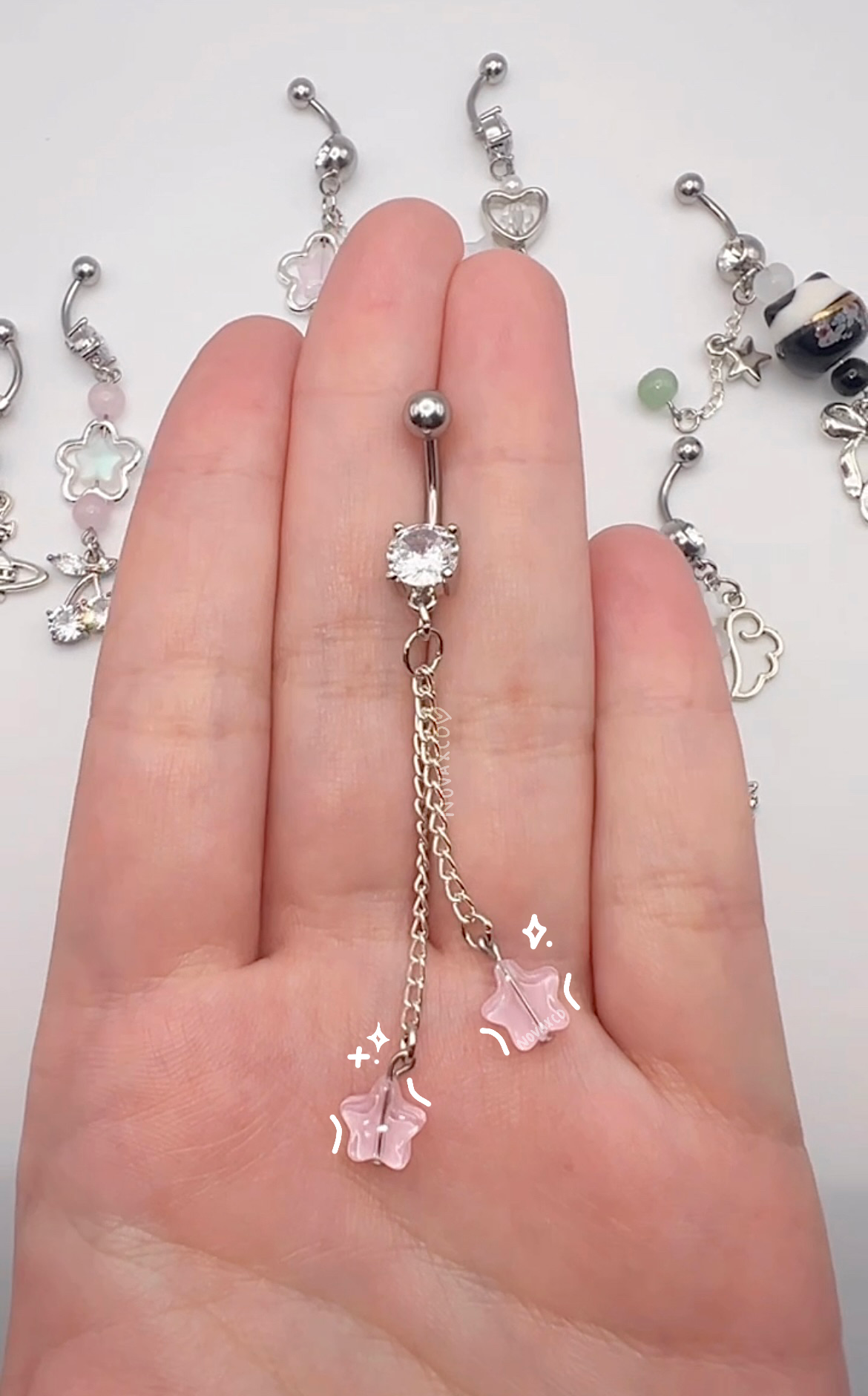 Shooting Stars Dangly Belly Ring