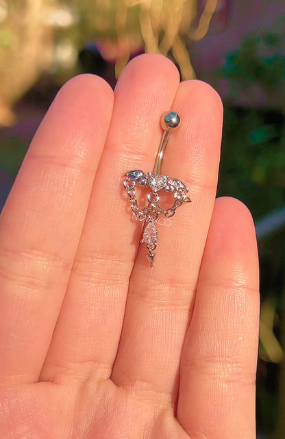 Y2K Angelic Chain Dangle Belly Ring