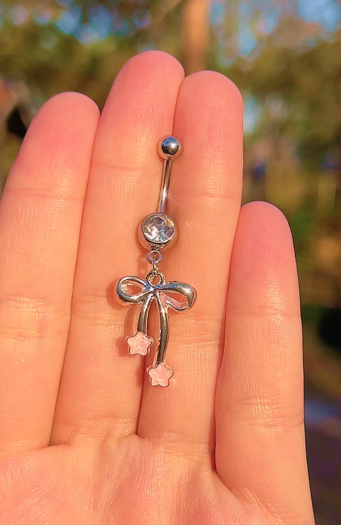 Colorful Star Bow Belly Ring