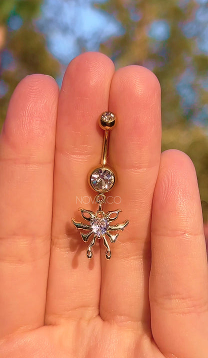 Dainty Gold Butterfly Belly Ring