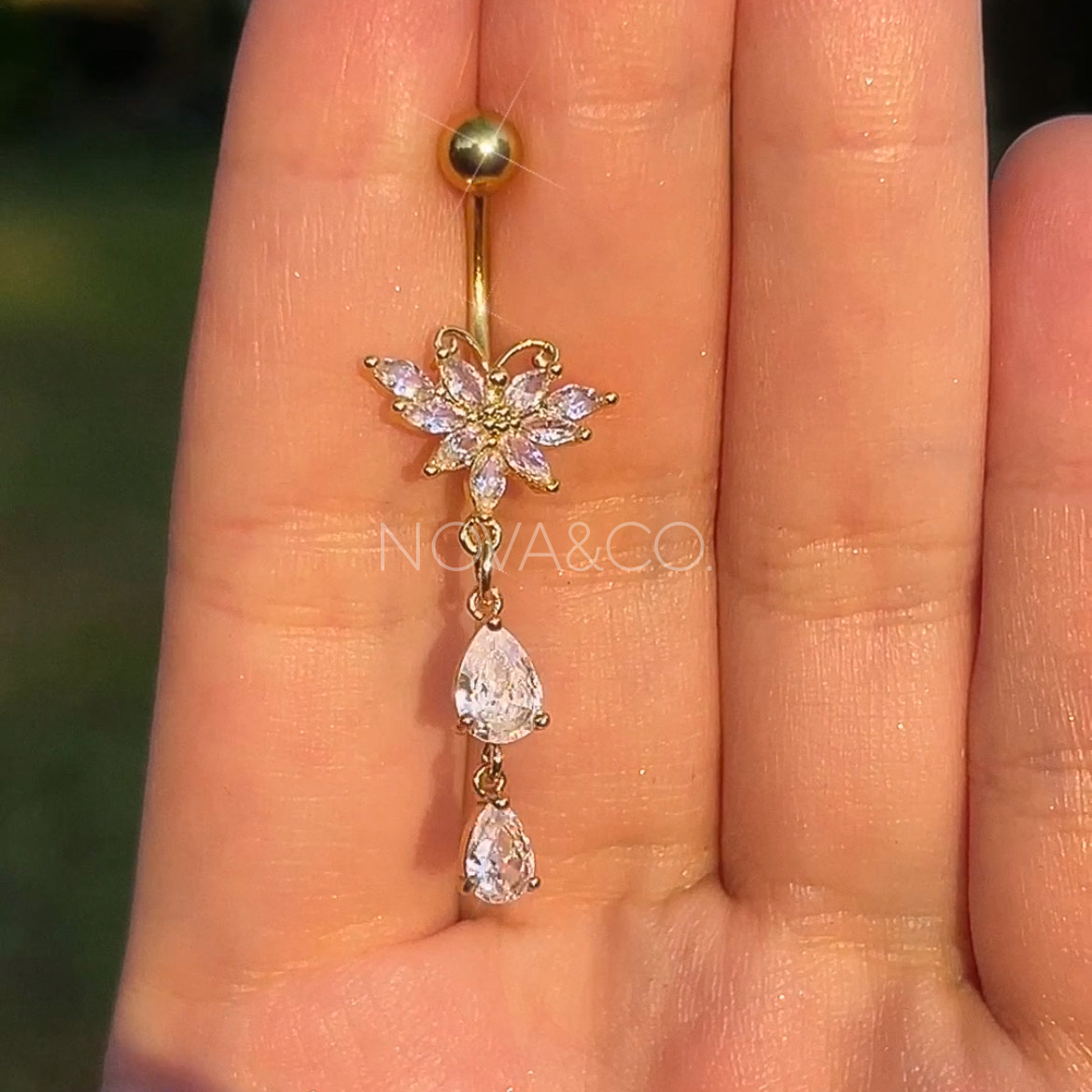 Gold Fairy Butterfly Belly Ring