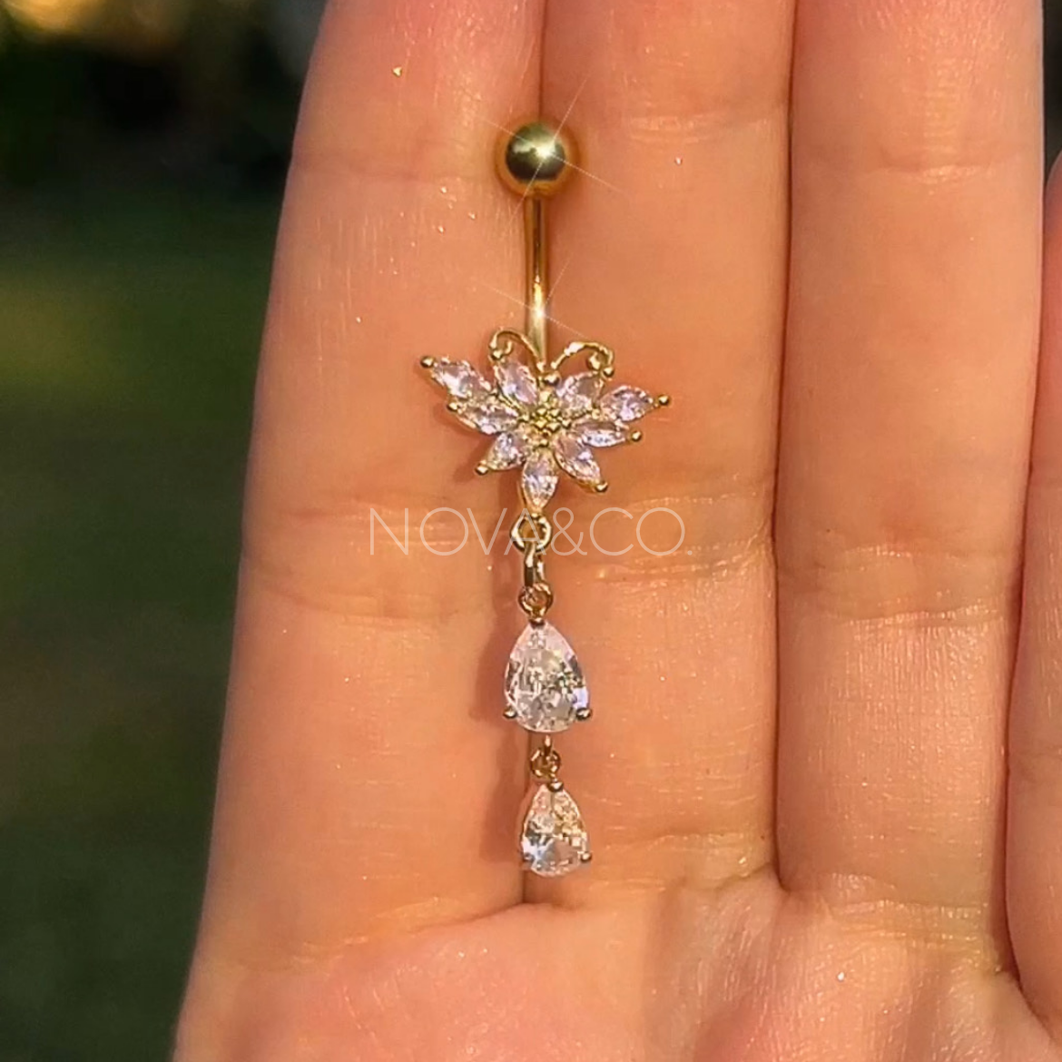 Gold Fairy Butterfly Belly Ring