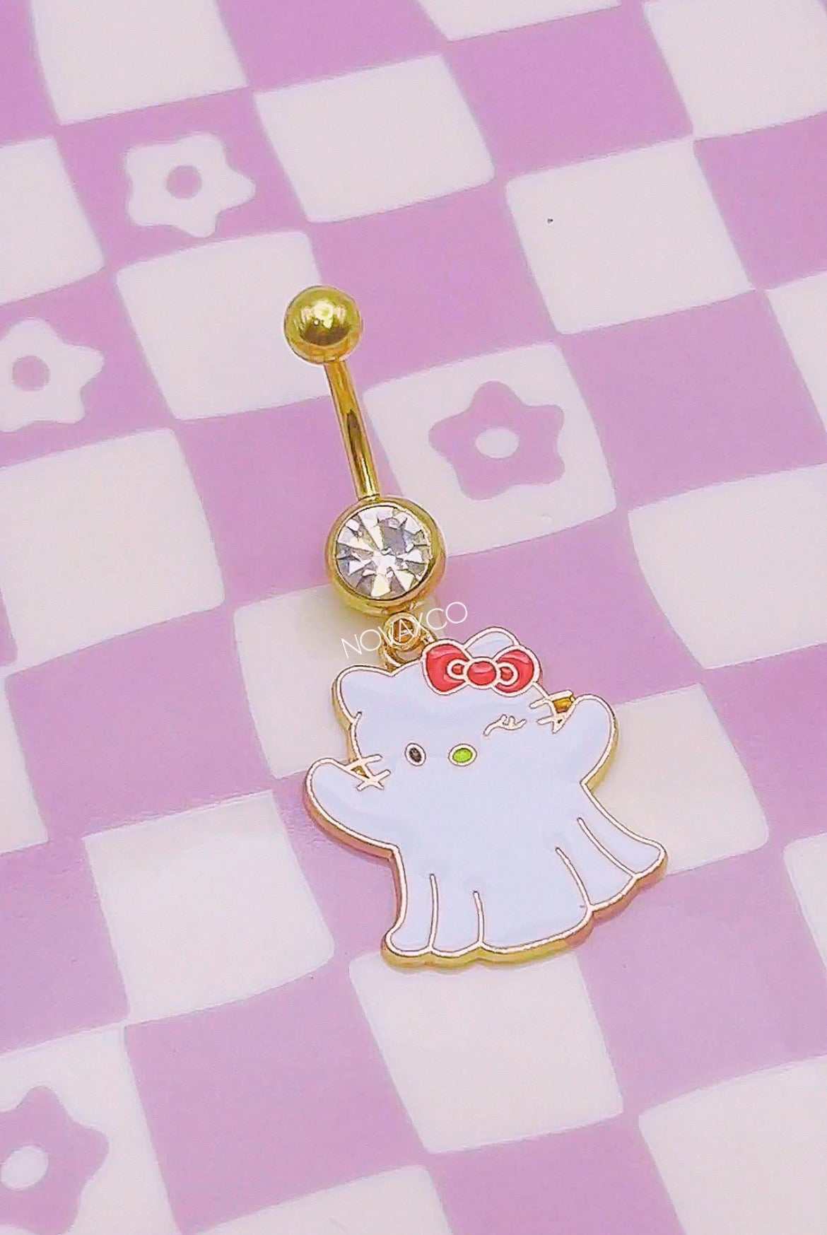 Ghost Hello Kitty Belly Ring Halloween Spooky Season