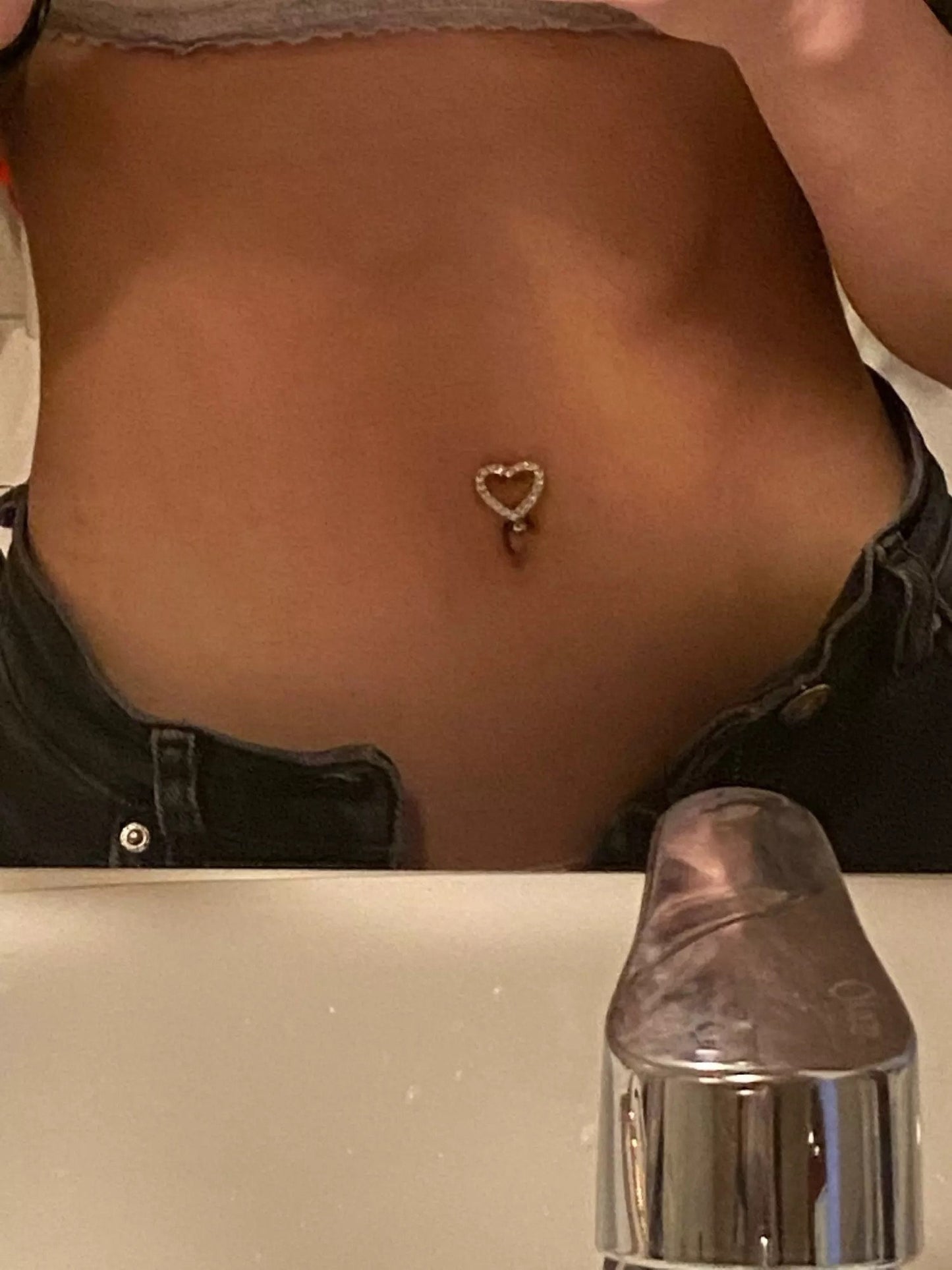 Top Down Heart Shield Belly Ring