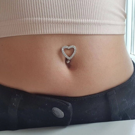 Top Down Heart Shield Belly Ring